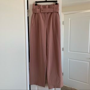 Aritzia Babaton Pink Paperbag High Rise Pants